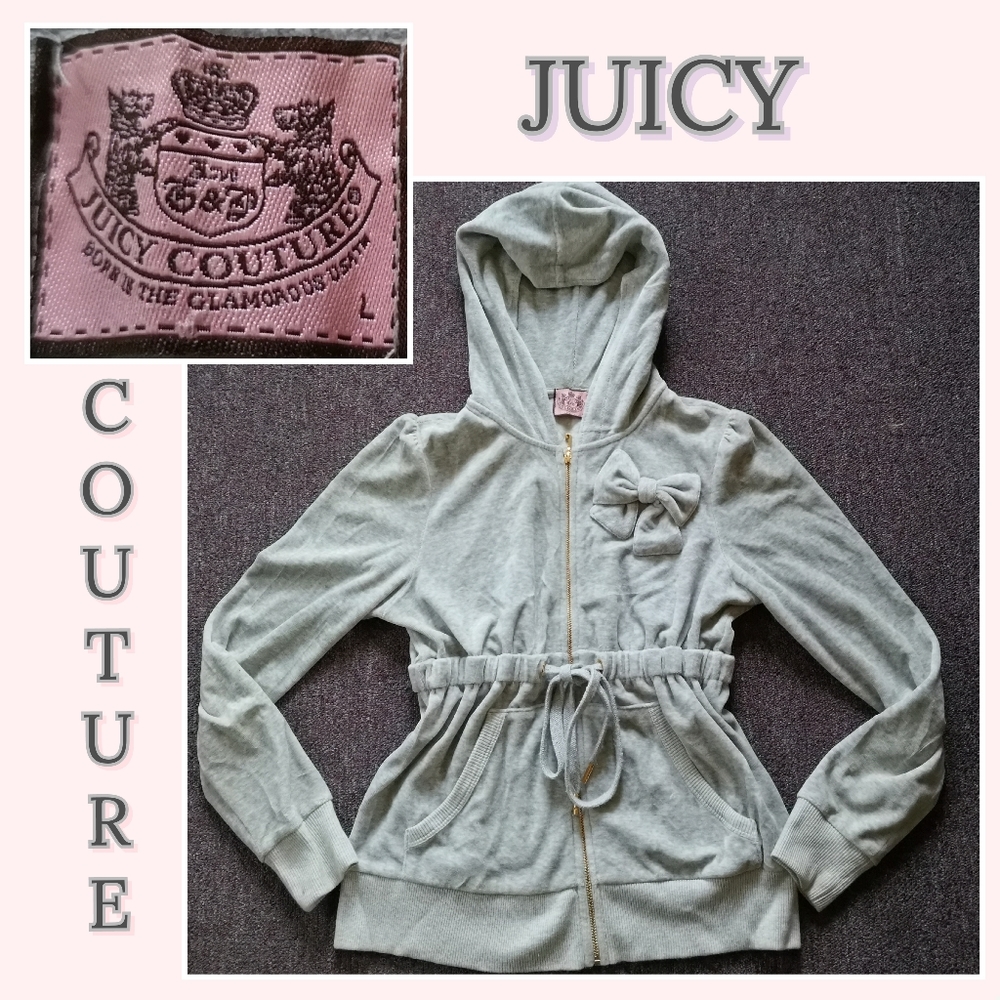 JUICY COUTURE Hoodie Sweater Size Large Grey